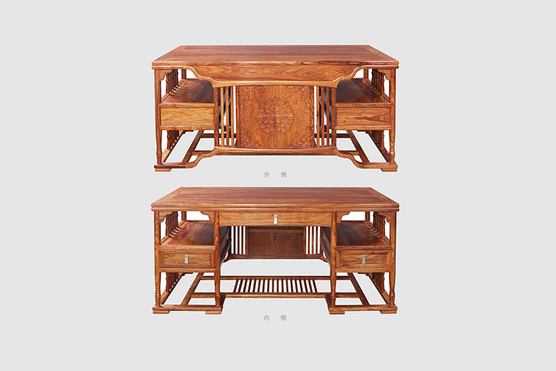 乌当中式家居装饰书房桌椅组合家具效果图